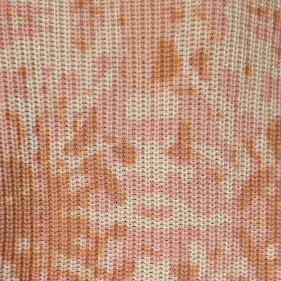 525 Sweater Shaker Knit Crew Neck Pullover Boxy Fit 100% Cotton Peach Pink L EUC - Picture 3 of 10